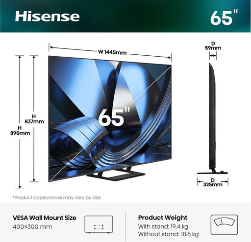 EAN 6942351433851 - Hisense 65U7SE 165,1 cm (65") 4K Ultra HD Smart TV Wifi Negro imagen 2