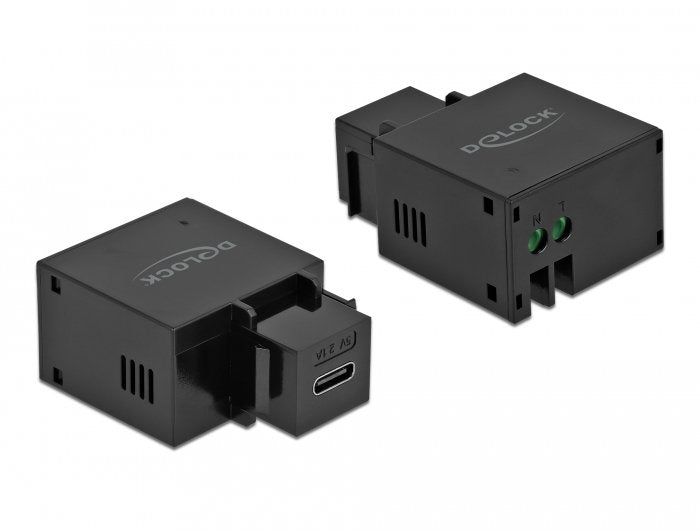 Keystone Modul Mit Usb Type-C Ladebuchse 2,1 A Schwarz