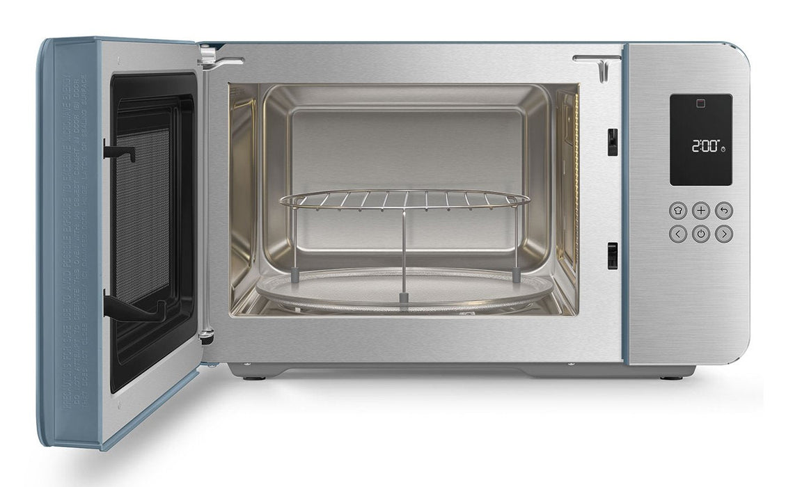 Microondas Smeg Con Grill Moc01sbmeu, 4 Fkt, 1900w, Azul Tormenta Mate
