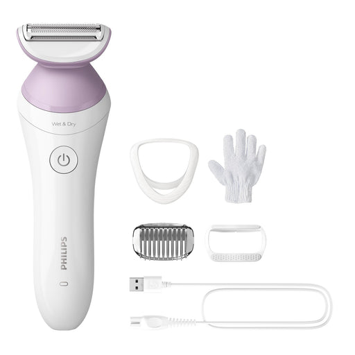 EAN 8710103998143 - Philips 6000 series BRL136/00 maquinilla de afeitar para mujer 1 cabezal(es) Recortadora Rosa, Blanco imagen 1