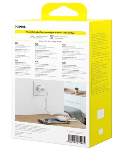 Palm Fast Charger C+U 30w Eu Moon White