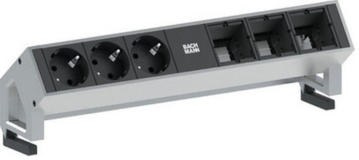EAN 4016514043422 - Bachmann 3x Schuko 3x Custom Modules base múltiple 3 salidas AC Negro, Acero inoxidable imagen 1
