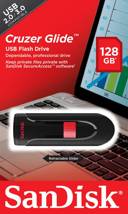 EAN 0619659082338 - SanDisk Cruzer Glide unidad flash USB 128 GB USB tipo A 2.0 Negro, Rojo imagen 8