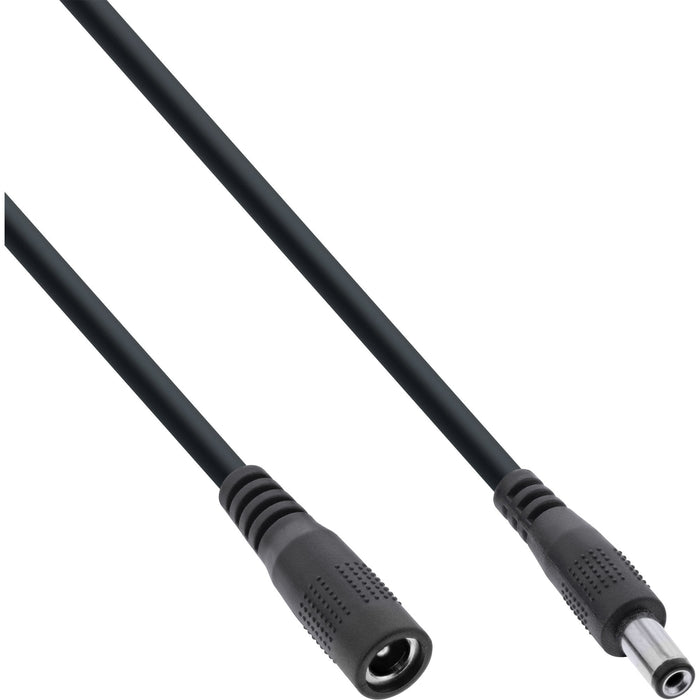Cable De Extensión De Cc Inline, Enchufe De Cc Macho/Hembra 5,5x2,1 Mm, Awg 18, Negro, 5 M