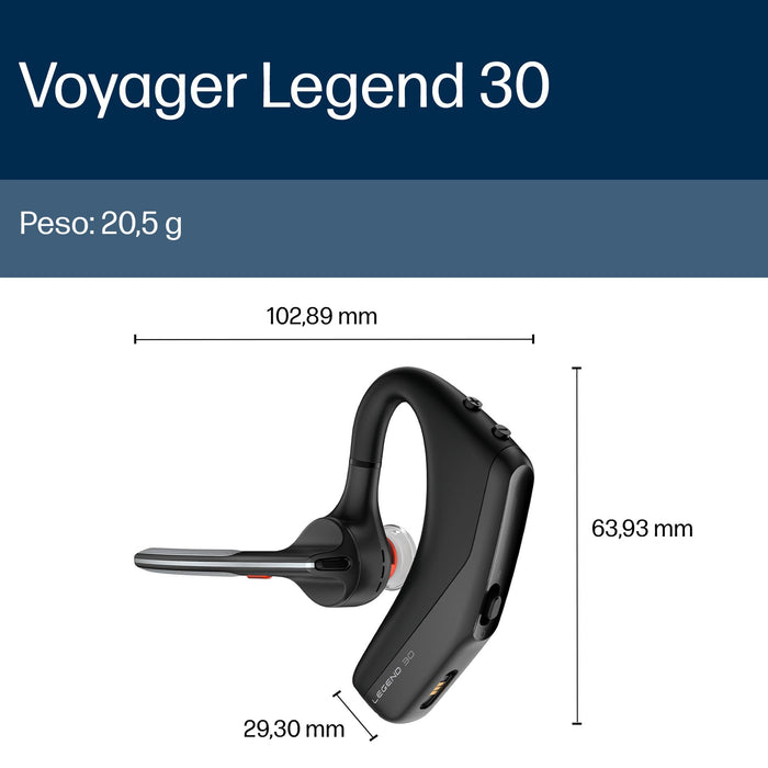 EAN 5715328135826 - HP Poly Voyager Legend 30 Headset Inalámbrico Dentro de oído Llamadas/Música Bluetooth Negro imagen 3