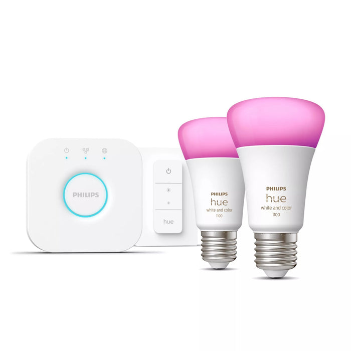 Puente Philips Hue + 2x E27 9w Rgbw + Interruptor