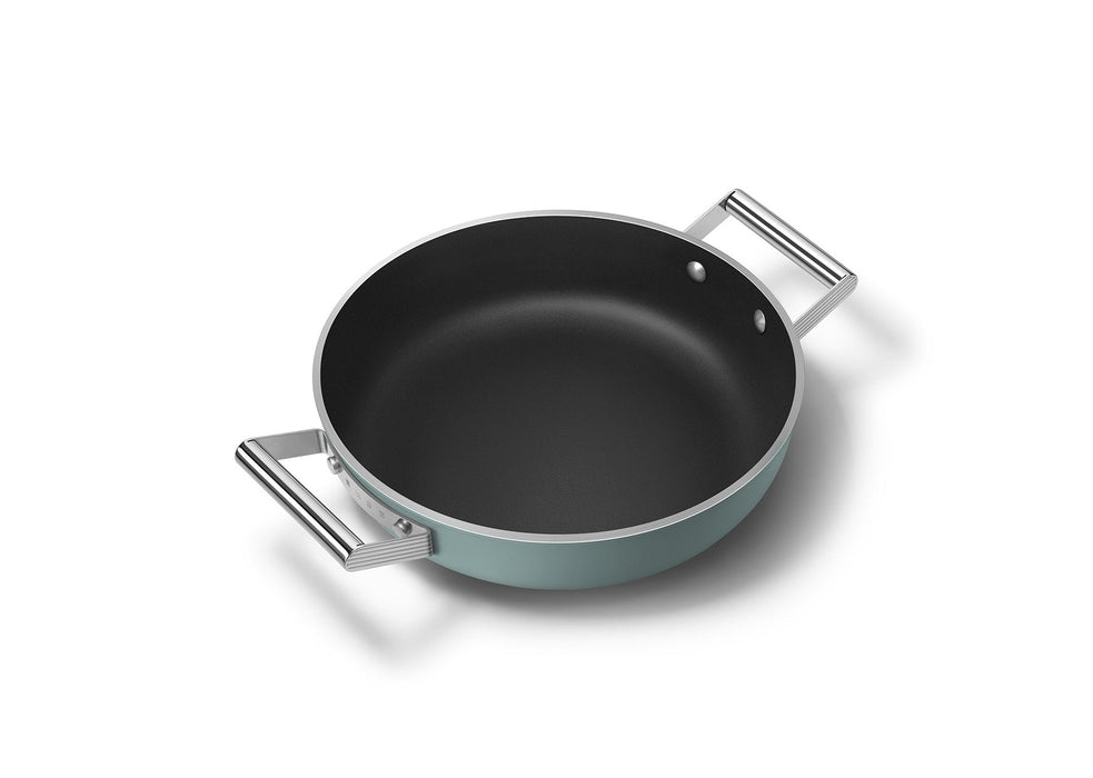 Smeg Dpf2812egm Pfanne, 28 Cm, Keramik, Edelstahlgriffe, Smaragdgrün