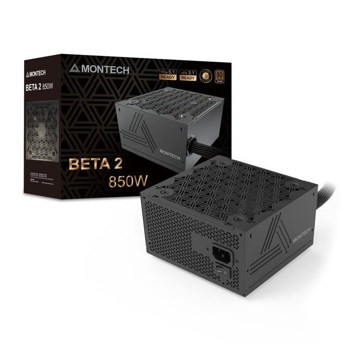 Montech Beta 2 80 Plus Bronze Netzteil, Atx 3.1, Pcie 5.1 - 850 Watt, Schwarz