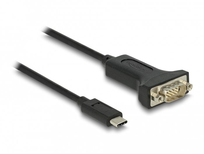 Delock Adapter Usb Type-C Zu 1 X Seriell Rs-232 D-Sub 9 Pin Stecker Mit Muttern 2 M