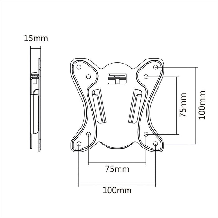 Value Lcd-Befestigung, Wandmontage, Bis 27 Zoll, Bis 20 Kg