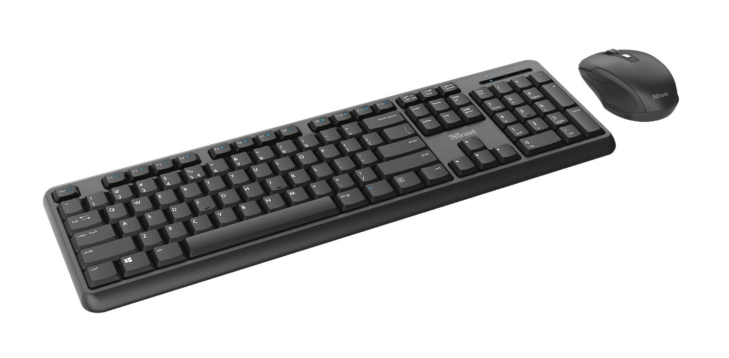 Trust Tkm-350 Tastatur Und Raton Set, Cablelos, Deutsches Qwertz-Layout, Flüssigkeitsgeschützt