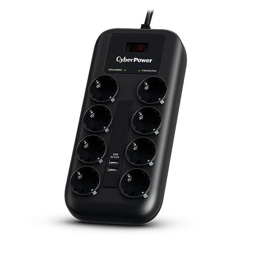 EAN 4712856275810 - CyberPower P0820SUF0-DE limitador de tensión Negro 8 salidas AC 200 - 250 V 1,8 m imagen 1