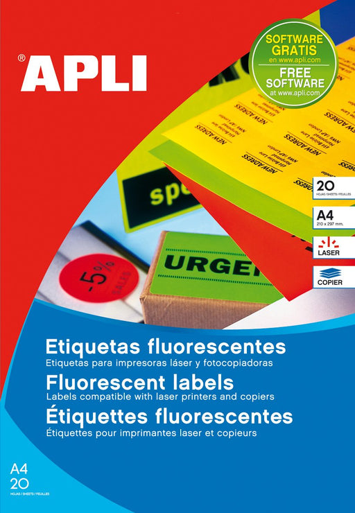 EAN 8410782028802 - APLI 02880 etiqueta autoadhesiva Rectángulo Permanente Rojo 20 pieza(s) imagen 1