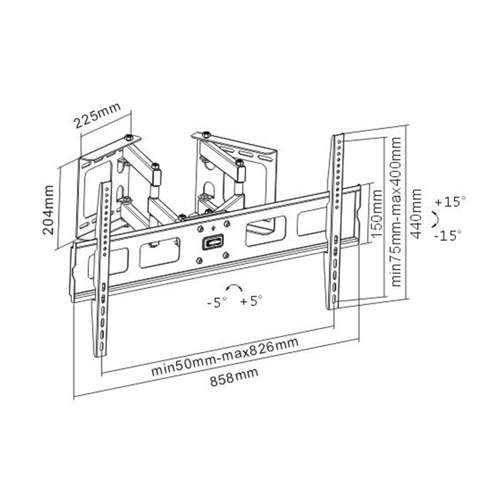 Soporte De Pared De Esquina Inline Para Tft / Led / Plasma De 37" A 63" Hasta 60 Kg