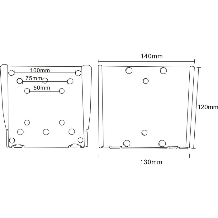 Soporte De Pared Inline Para Tft 33-69 Cm 13 - 27" Máx. 30 Kg
