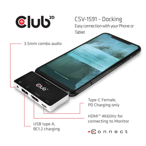 EAN 8719214471453 - CLUB3D CSV-1591 base para portátil y replicador de puertos Acoplamiento USB 3.2 Gen 1 (3.1 Gen 1) Type-C  imagen 2