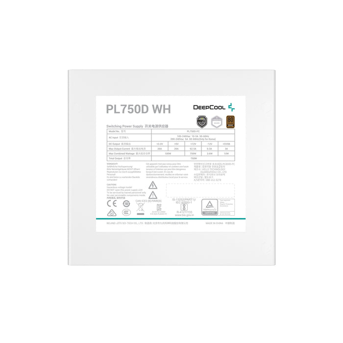 EAN 6933412721437 - DeepCool PL750D WH unidad de fuente de alimentación 750 W 20+4 pin ATX ATX Blanco imagen 3