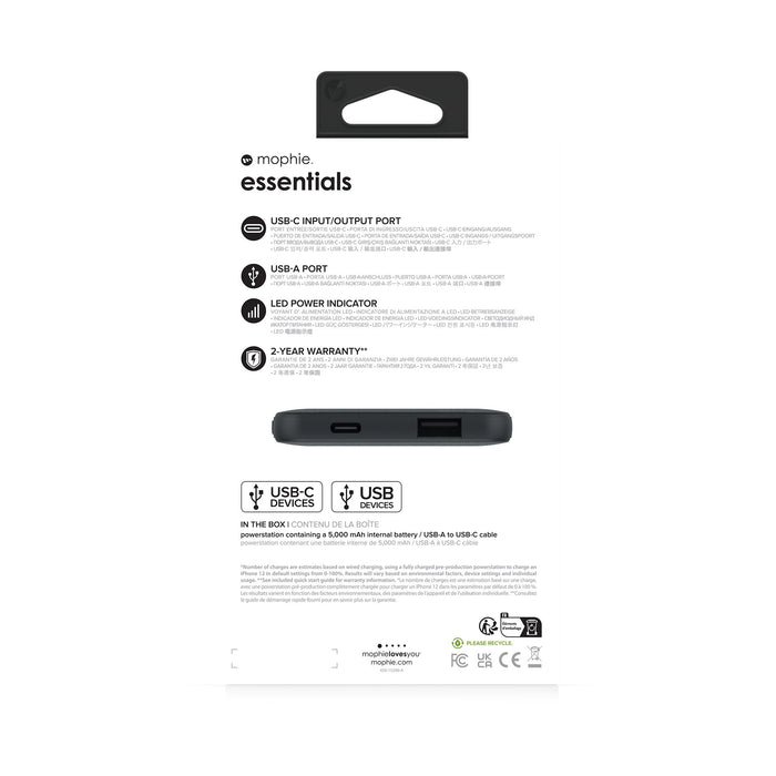 EAN 0840056185647 - mophie essentials powerstation 5K 5000 mAh Negro imagen 6