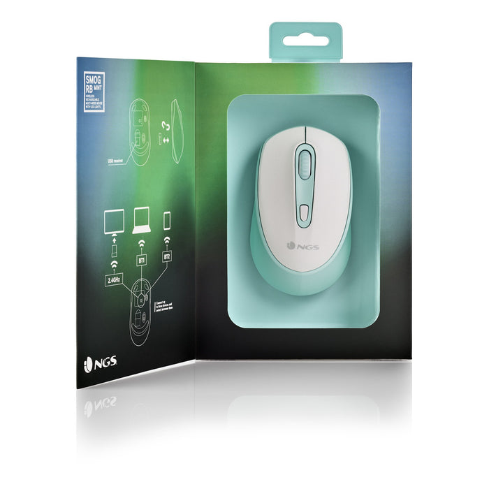 EAN 8435430619485 - NGS SMOG MINT-RB ratón Juego Ambidextro RF Wireless + Bluetooth Óptico 2400 DPI imagen 10