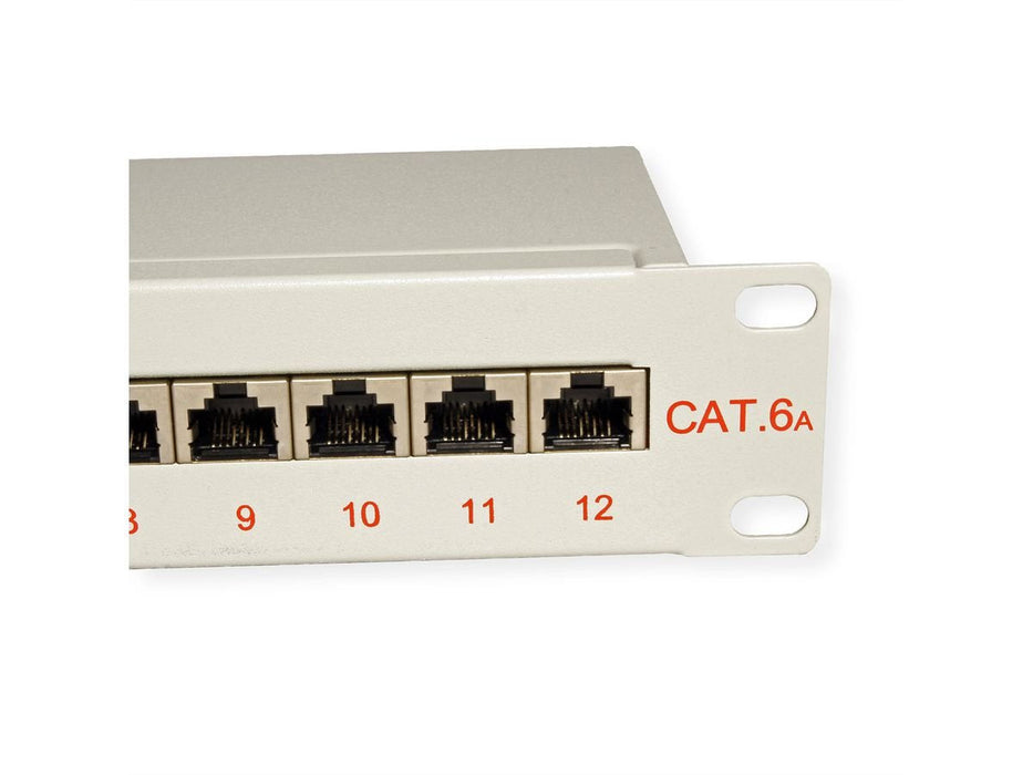 Roline 10-Zoll Patchpanel 12 Ports, Cat.6a (Class Ea), Geschirmt