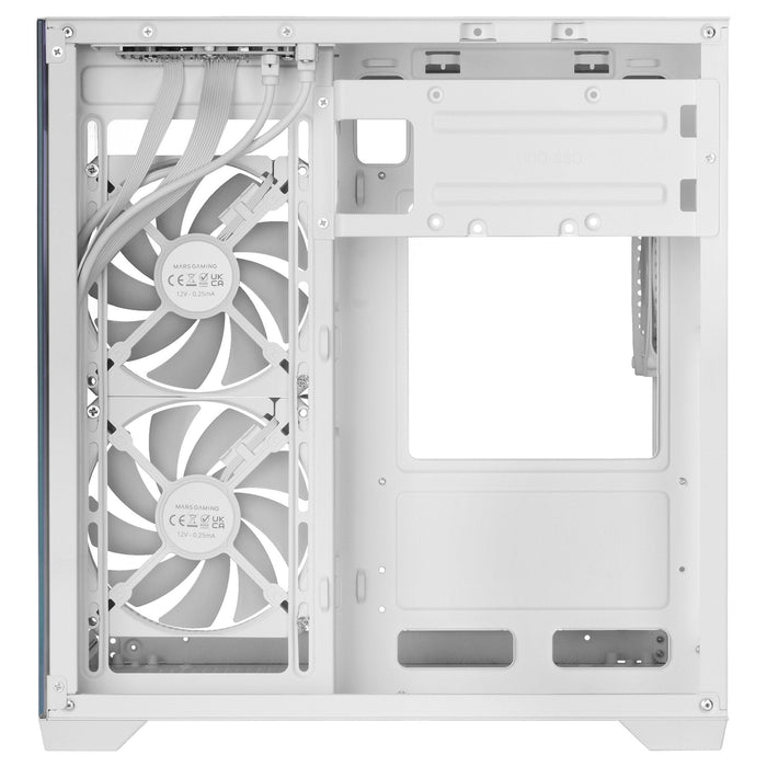 Caja Pc Micro Atx Mars Gaming Mc-View3w Gpu Max 330mm Cristal Templado Panoramico Argb Usb-C Blanca