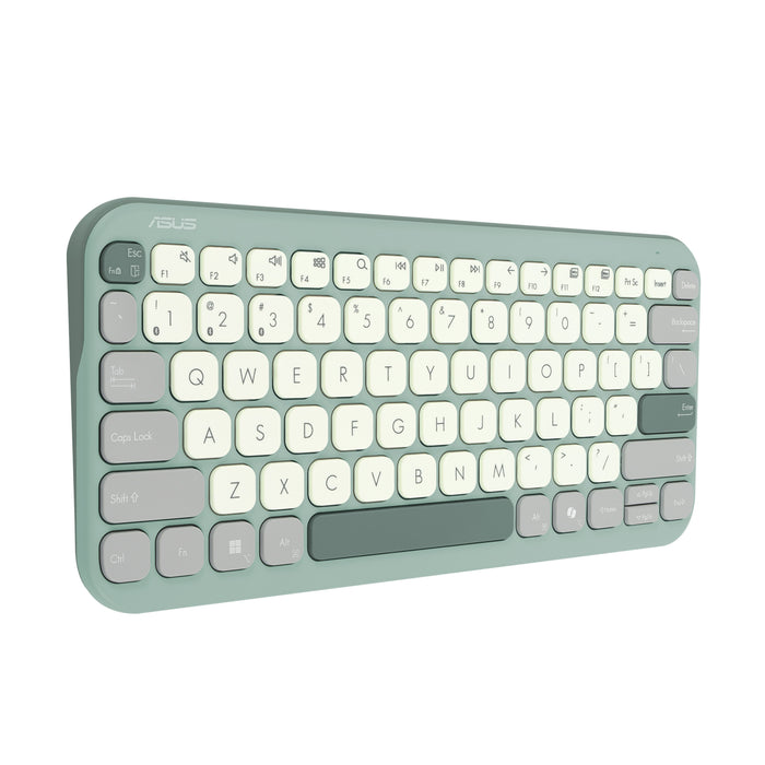 Asus Marshmallow Kw100, Teclado Verde Claro/Gris, Diseño De, Mecanismo De Tijera 90xb0880-Bkb070