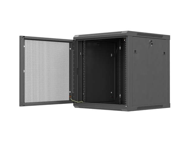 Lanberg Rack Cabinet 19in Wall-Mount 12u 600x600 Flat Pack With Perforated Door Black