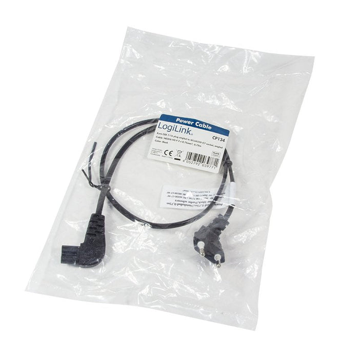 Logilink Power Cable, Cee 7 16 (90°) To Iec C7 (90°), Negro, 0.75 M