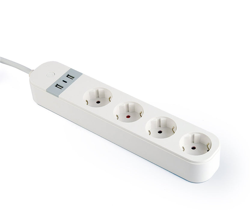 EAN 8716309128506 - Gembird TSL-PS-S4U-01-W regleta inteligente 4 salidas AC Tipo E 1,5 m 3 3880 W Blanco imagen 3