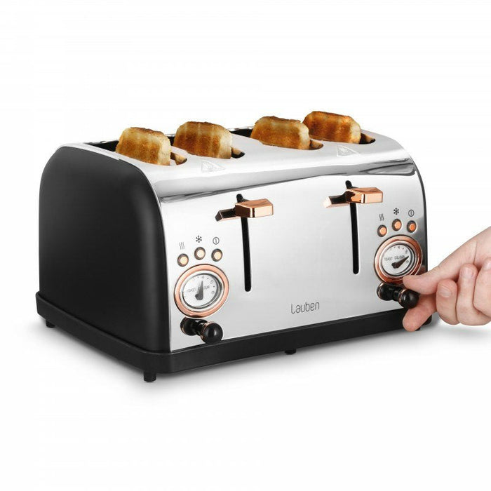 Tostadora Lauben Lbn4st1500bc 6 4 Rebanada(S) 1500 W Negro, Acero Inoxidable