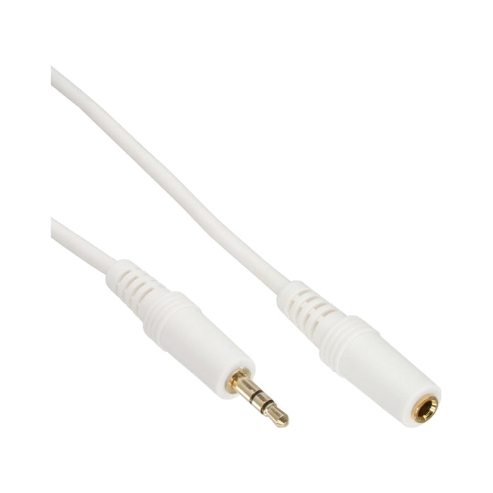 Cable De Audio Inline 3.5mm Estéreo Macho A Hembra Blanco/Dorado 5m