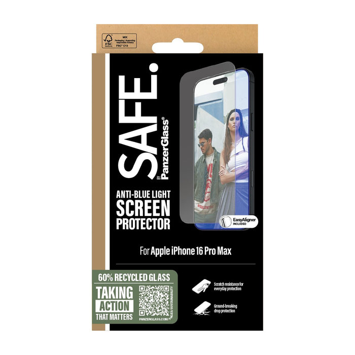 EAN 5715685002915 - PanzerGlass SAFE. by ® Anti-Blue Light Screen Protector iPhone 16 Pro Max | Ultra-Wide Fit Protector de p imagen 3