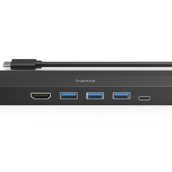 Hama Entry Hub Usb 3.2 - Potencia Maxima 100w - Cable Usb-C Integrado De 15cm - Lan Ethernet 1gbps - Hdmi 4k - 3x Usb-A