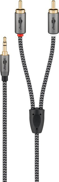 EAN 4040849652844 - Goobay 65284 cable de audio 0,5 m 3,5mm 2 x RCA Negro, Plata imagen 4