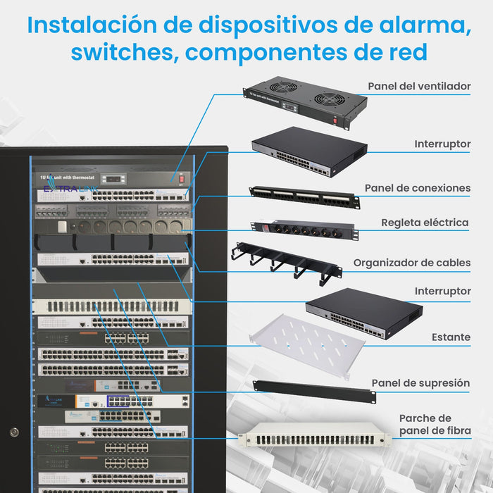 Armario Extralink 37u 600x600 Negro Rackmount  De Pie