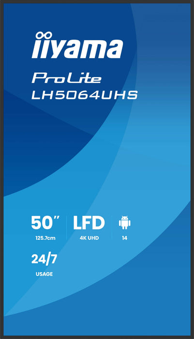 EAN 4948570125340 - iiyama LH5064UHS-B1AG pantalla de señalización Pantalla plana para señalización digital 127 cm (50") Wifi imagen 3
