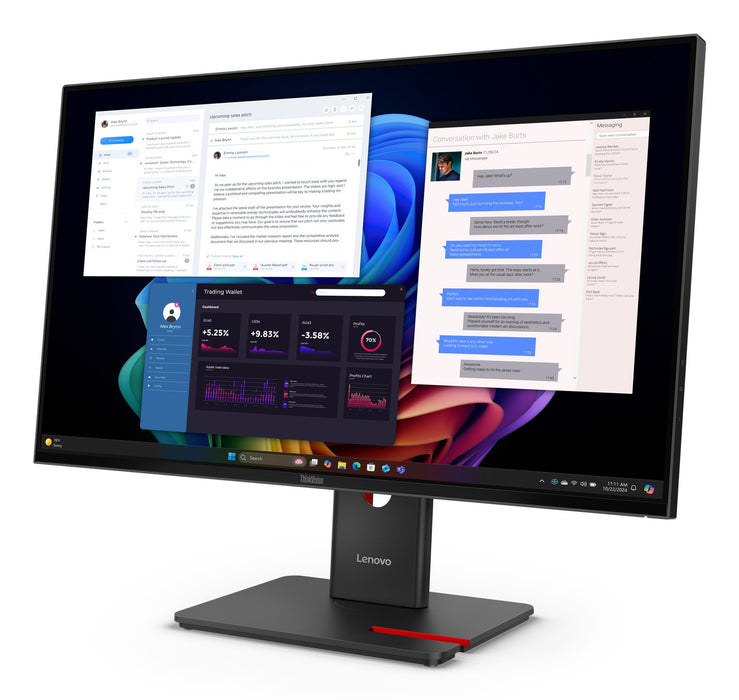 EAN 0198156725981 - Lenovo ThinkVision T27UD-40 pantalla para PC 68,6 cm (27") 3840 x 2160 Pixeles 4K Ultra HD LCD Negro imagen 3