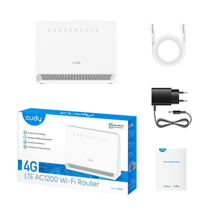 EAN 6971690791896 - Cudy LT500E router inalámbrico Ethernet rápido Doble banda (2,4 GHz / 5 GHz) 4G Blanco imagen 5