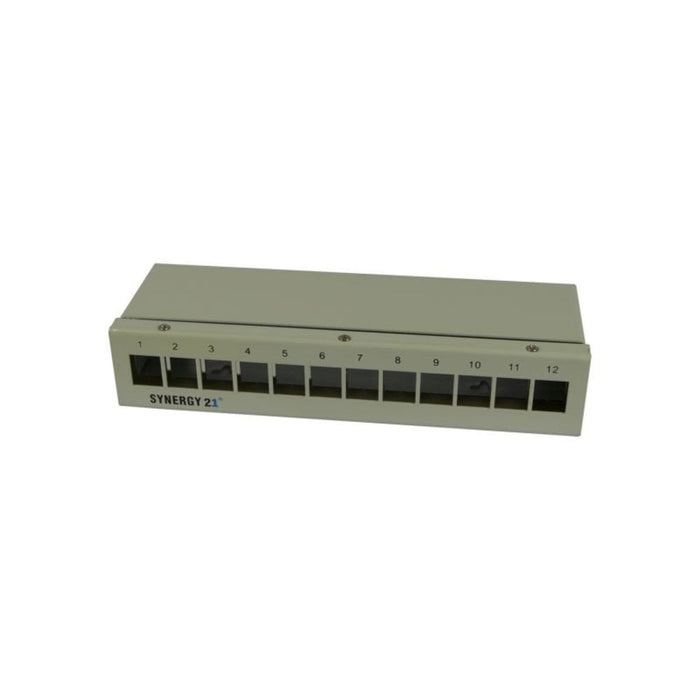 Keymone,Modulträger, Patchpanel Para 12x Tp-Modul, Aufputz, Metall, Lichtgris, Synergy 21,