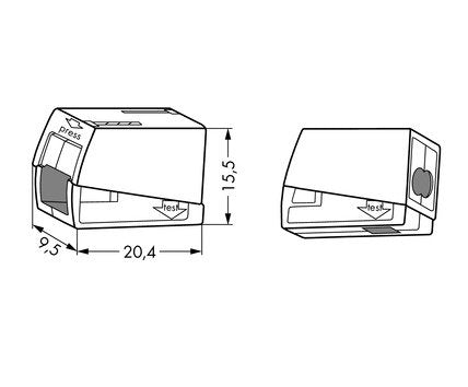 Wago Serie 224 - 2*2, 5mm (100 Mück)