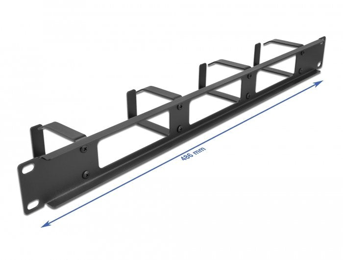 Delock Panel De Gestión De Cables De 19" Con Abertura Y 4 Ganchos 1u Negro
