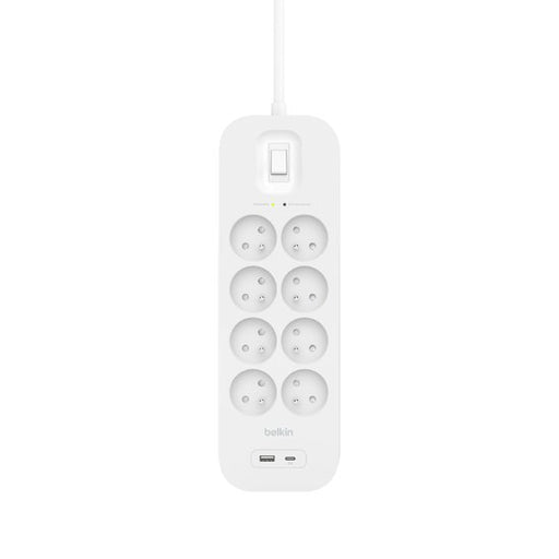EAN 0745883855612 - Belkin SRB003CA2M limitador de tensión Blanco 8 salidas AC 2 m imagen 2