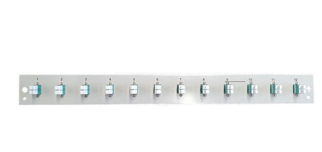 Efb Bestckte Frontblende Mit 12 X Lc Duplex Kupplung Om3, Grau
