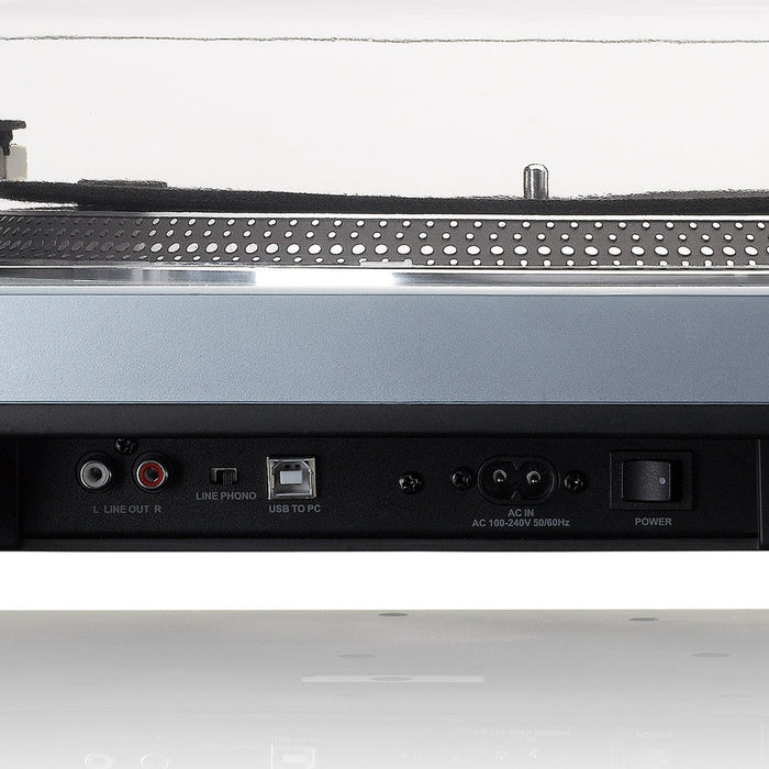 EAN 8711902066675 - Lenco L-3809ME tocadisco Tocadiscos de tracción directa Azul, Metálico Manual imagen 4