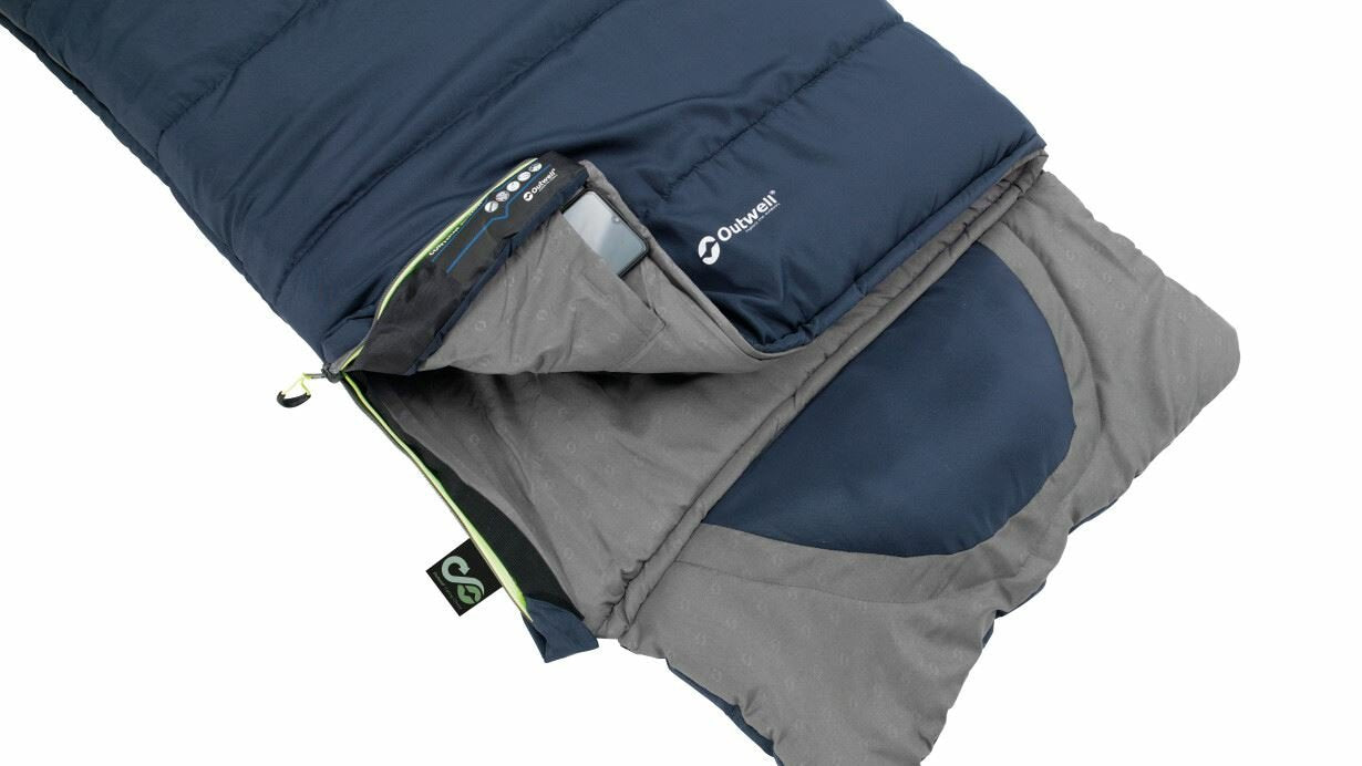 Saco De Dormir Outwell Contour Junior Cremallera Izquierda Azul Profundo