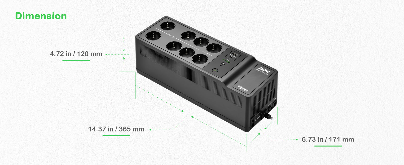 EAN 0731304738275 - APC BE1050G2-GR sistema de alimentación ininterrumpida (UPS) En espera (Fuera de línea) o Standby (Offlin imagen 14