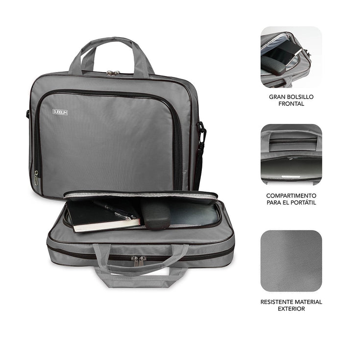 EAN 8436586741228 - SUBBLIM SUB-LB-1OLB002 maletines para portátil 31,8 cm (12.5") Maletín Toploader Gris imagen 2