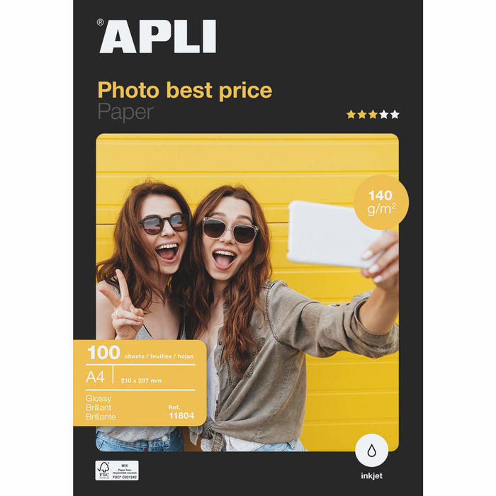 EAN 8410782118046 - APLI 11804 papel fotográfico A4 Blanco Brillo imagen 1