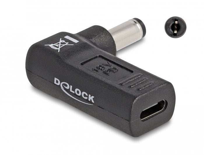 Delock Adapter Für Notebook Ladecable Usb Type-C Buchse Zu 5,5 X 2,1 Mm Stecker 90° Gewinkelt