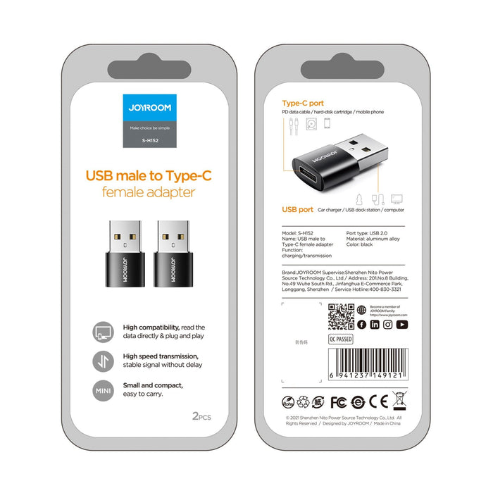 EAN 6941237149121 - JOYROOM S-H152 USB C USB A Negro imagen 2